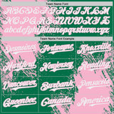 Custom Kelly Green White-Light Pink Abstract Brush Stroke Authentic Baseball Jersey