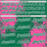 Custom Kelly Green Pink-White Abstract Brush Stroke Authentic Baseball Jersey