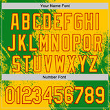 Custom Yellow Grass Green-Red Abstract Brush Stroke Authentic Baseball Jersey