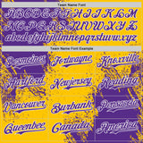 Custom Yellow Purple-White Abstract Brush Stroke Authentic Baseball Jersey