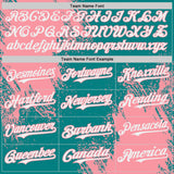 Custom Teal White-Medium Pink Abstract Brush Stroke Authentic Baseball Jersey
