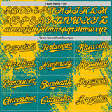 Custom Teal Yellow-Black Abstract Brush Stroke Authentic Baseball Jersey