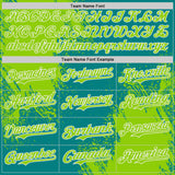 Custom Teal Neon Green-White Abstract Brush Stroke Authentic Baseball Jersey
