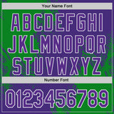 Custom Purple Grass Green-White Abstract Brush Stroke Authentic Baseball Jersey