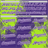 Custom Purple Neon Green-White Abstract Brush Stroke Authentic Baseball Jersey