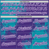 Custom Purple Teal-White Abstract Brush Stroke Authentic Baseball Jersey