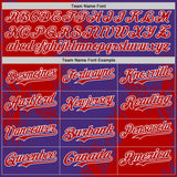 Custom Purple Red-White Abstract Brush Stroke Authentic Baseball Jersey