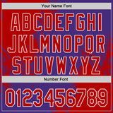 Custom Purple Red-White Abstract Brush Stroke Authentic Baseball Jersey