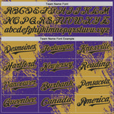 Custom Purple Black-Old Gold Abstract Brush Stroke Authentic Baseball Jersey