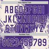 Custom Purple-Cream Abstract Brush Stroke Authentic Baseball Jersey