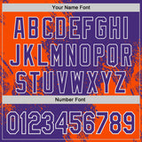 Custom Purple Orange-White Abstract Brush Stroke Authentic Baseball Jersey