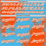 Custom Sky Blue White-Orange Abstract Brush Stroke Authentic Baseball Jersey