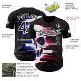 Custom Black-White Skull Authentic Baseball Jersey