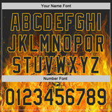 Custom Black-Gold Flames Skull Authentic Baseball Jersey
