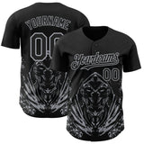 Custom Black-Gray Skull Authentic Baseball Jersey
