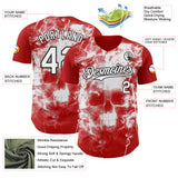 Custom Red White-Black Flames Skull Smoke Authentic Baseball Jersey