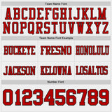 Custom White Red-Black Authentic Distressed Scratch Brush Stroke Football Jersey