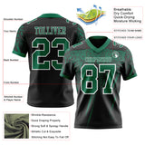Custom Black Kelly Green-White Authentic Distressed Scratch Brush Stroke Football Jersey