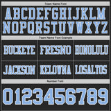 Custom Black Light Blue-White Authentic Distressed Scratch Brush Stroke Football Jersey