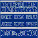 Custom Royal Light Blue-White Authentic Distressed Scratch Brush Stroke Football Jersey