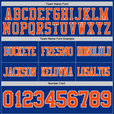 Custom Royal Orange-White Authentic Distressed Scratch Brush Stroke Football Jersey