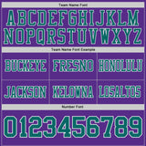 Custom Purple Teal-White Authentic Distressed Scratch Brush Stroke Football Jersey