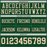 Custom Green Cream-Black Authentic Distressed Scratch Brush Stroke Football Jersey