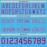 Custom Sky Blue Purple-White Authentic Distressed Scratch Brush Stroke Football Jersey