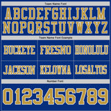 Custom Royal Old Gold Aqua-White Authentic Abstract Shattered Paint Splatter Football Jersey