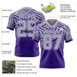 Custom Gray Purple-White Authentic Abstract Geometric Lines Gradient Football Jersey