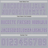 Custom Gray Purple-White Authentic Abstract Geometric Lines Gradient Football Jersey