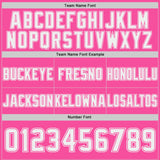 Custom White-Pink Authentic Abstract Geometric Lines Gradient Football Jersey