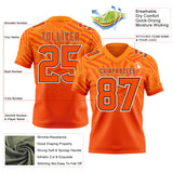 Custom Bay Orange Orange Black-White Authentic Abstract Geometric Lines Gradient Football Jersey