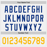 Custom White Gold-Royal Raglan Line Gradient Stripe Authentic Baseball Jersey