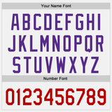 Custom White Red-Purple Raglan Line Gradient Stripe Authentic Baseball Jersey
