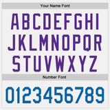 Custom White Blue-Purple Raglan Line Gradient Stripe Authentic Baseball Jersey