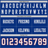 Custom Royal White-Red Authentic Fluid Scratch Waves Football Jersey