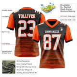 Custom Black White-Orange Authentic Fluid Scratch Waves Football Jersey