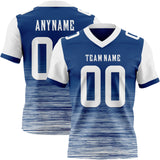 Custom US Navy Blue-White Authentic Fluid Scratch Waves Football Jersey
