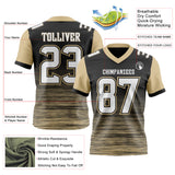 Custom Black White-Vegas Gold Authentic Fluid Scratch Waves Football Jersey