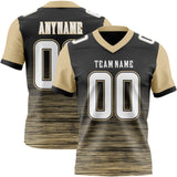 Custom Black White-Vegas Gold Authentic Fluid Scratch Waves Football Jersey