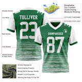 Custom Kelly Green-White Authentic Fluid Scratch Waves Football Jersey