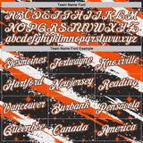 Custom Black White-Orange Brush Stroke Splatter Starburst Performance T-Shirt