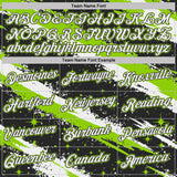 Custom Black White-Neon Green Brush Stroke Splatter Starburst Performance T-Shirt