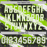Custom Black White-Neon Green Brush Stroke Splatter Starburst Performance T-Shirt