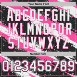 Custom Black White-Pink Brush Stroke Splatter Starburst Performance T-Shirt