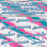 Custom White Teal-Pink Brush Stroke Splatter Starburst Performance T-Shirt