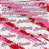 Custom White Pink Red-Black Brush Stroke Splatter Starburst Performance T-Shirt