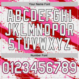 Custom White Pink Red-Black Brush Stroke Splatter Starburst Performance T-Shirt