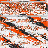 Custom White Orange-Black Brush Stroke Splatter Starburst Performance T-Shirt
